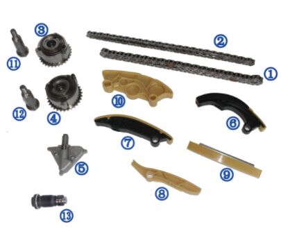 Plastik PA66 / PA46 Zamanlama Zinciri Kiti Ranger Rover Evoque Petrol PT204 2.0T 17-18 için