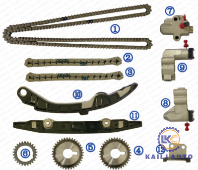 Motor VQ25DE Zamanlama Zinciri Kiti NISSAN TEANA J32 J31 2.3L 2.5L 3.5L 13028-JK00A 11*196L 13028-AL510 9*66L