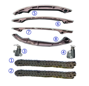 Plastik PA66 / PA46 Zamanlama Zinciri Kits For INFINITI QX56 VK56DE V8 5.6L 5552cc 04-06