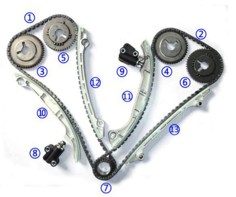 Plastik PA66 / PA46 Zamanlama Zinciri Kits For INFINITI QX56 VK56DE V8 5.6L 5552cc 04-06