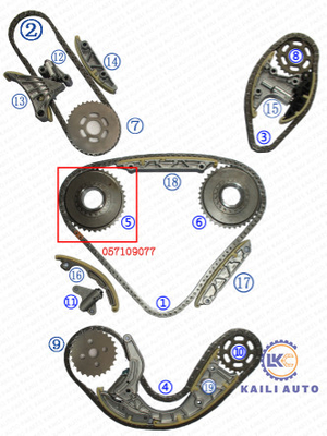 AUDI 2.7L CANA Zamanlama Zinciri Meclisi VW PHAETON TOUAREG 3.0T CATA CASA CEXA 059109229J 106L 057109218K