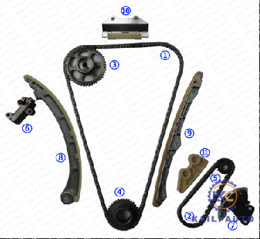 HONDA Accord Elemanı için zamanlama zinciri kiti CR-V ACURA Elemanı TSX Motor K24A1 K24A2 K24Z 2.4L DOHC 14401-PPA-004 176L